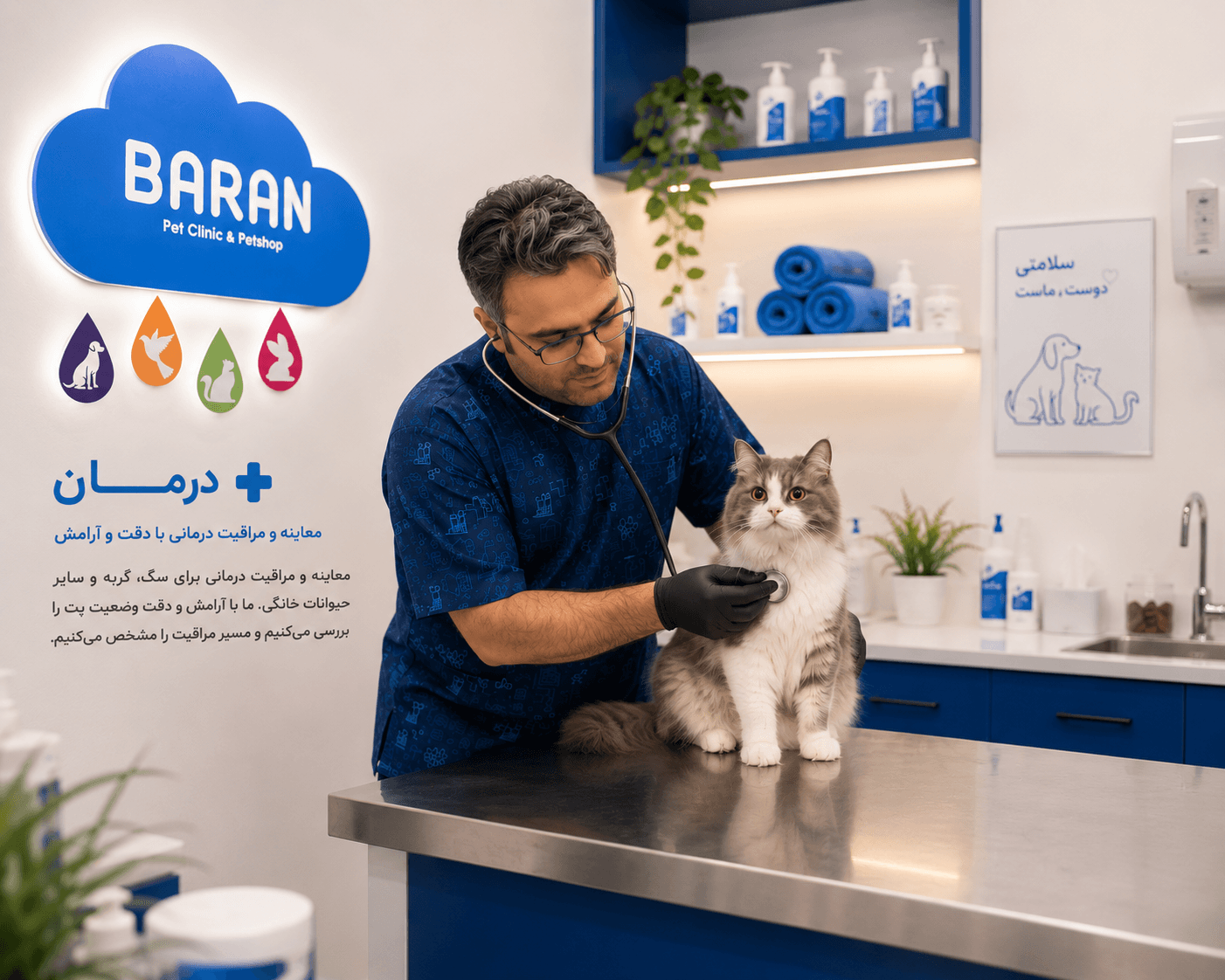 اتاق معاینه کلینیک دامپزشکی باران