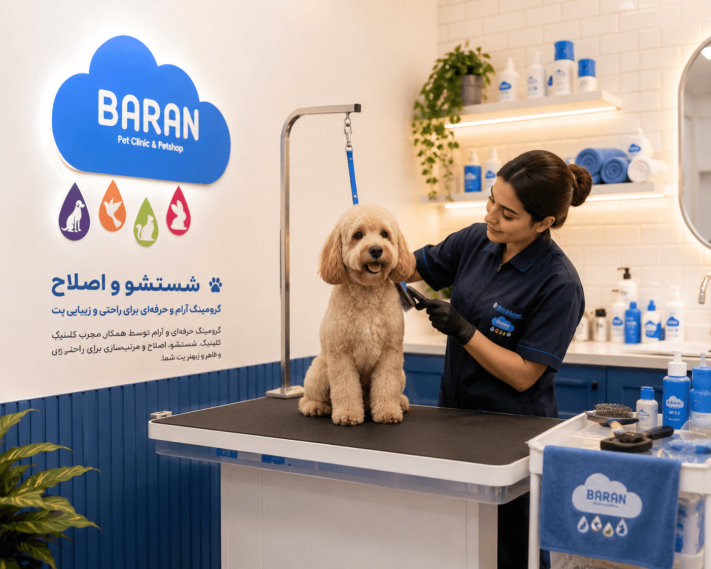 استودیوی شستشو و اصلاح کلینیک باران